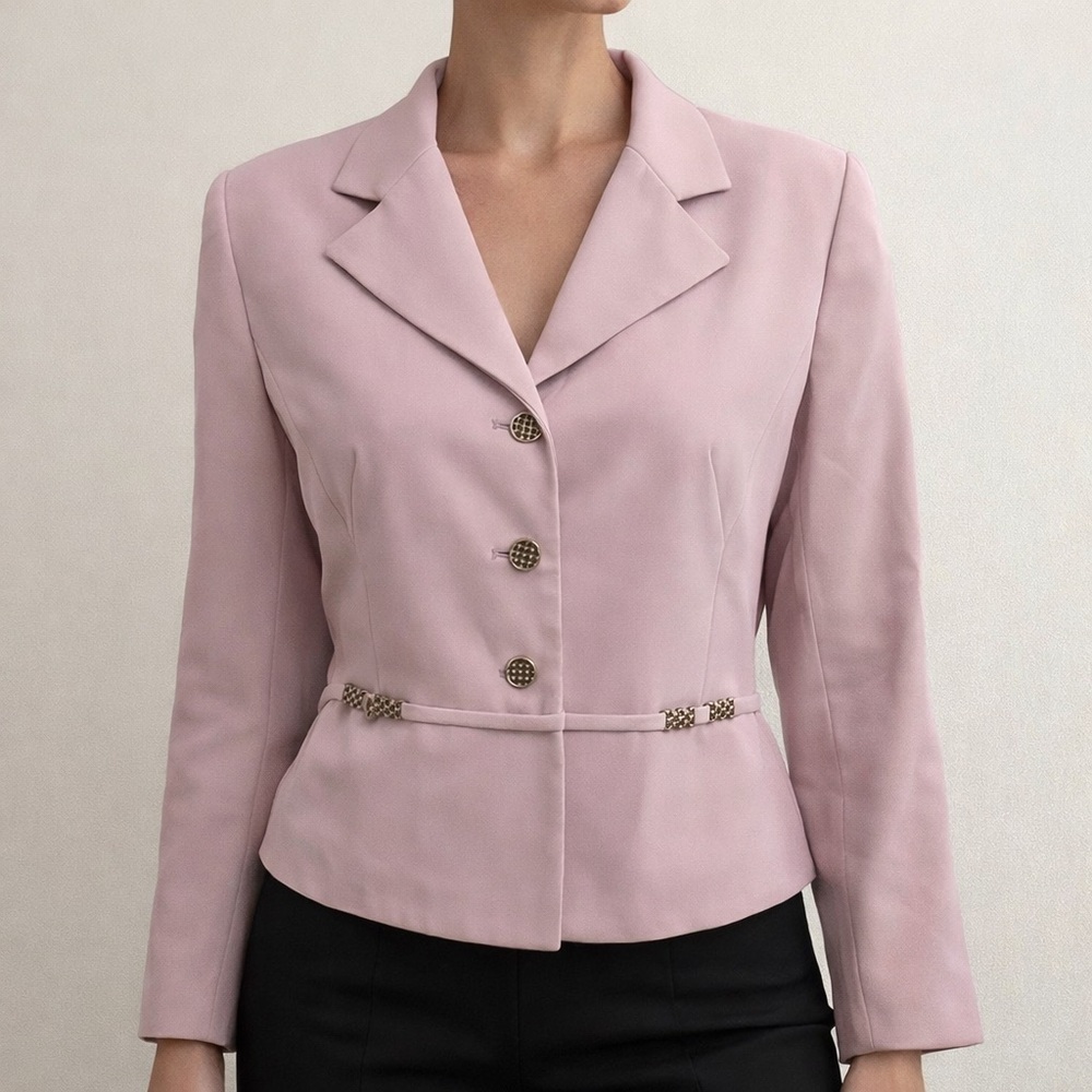 Vintage Gantos soft pastel lilac purple blazer size 6 P.
